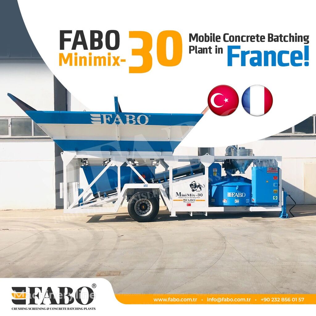 新しいFABO MOBILE CONCRETE PLANT CONTAINER TYPE 30 M3/H FABO MINIMIX コンクリートプラント