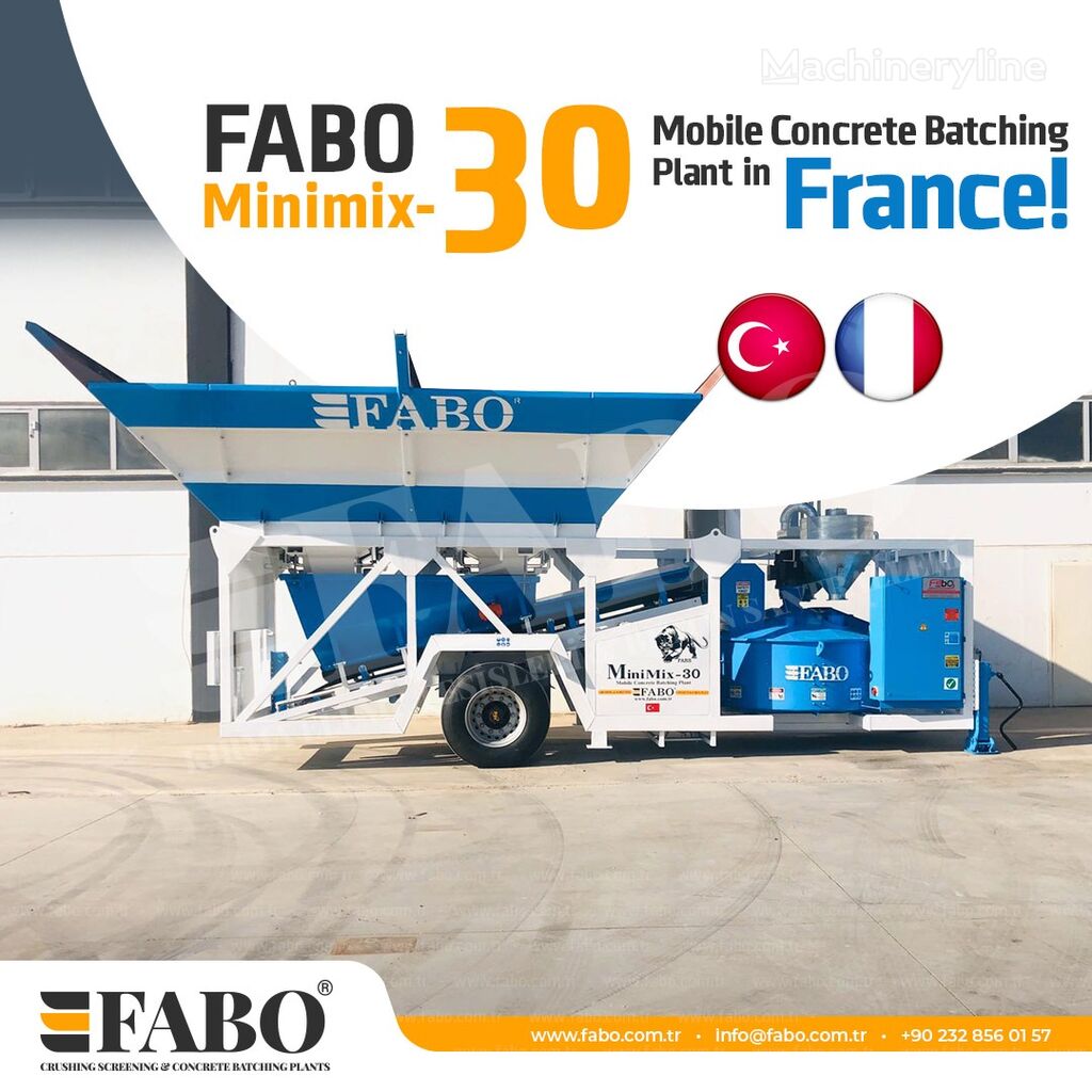 新しいFABO MOBILE CONCRETE PLANT CONTAINER TYPE 30 M3/H FABO MINIMIX コンクリートプラント