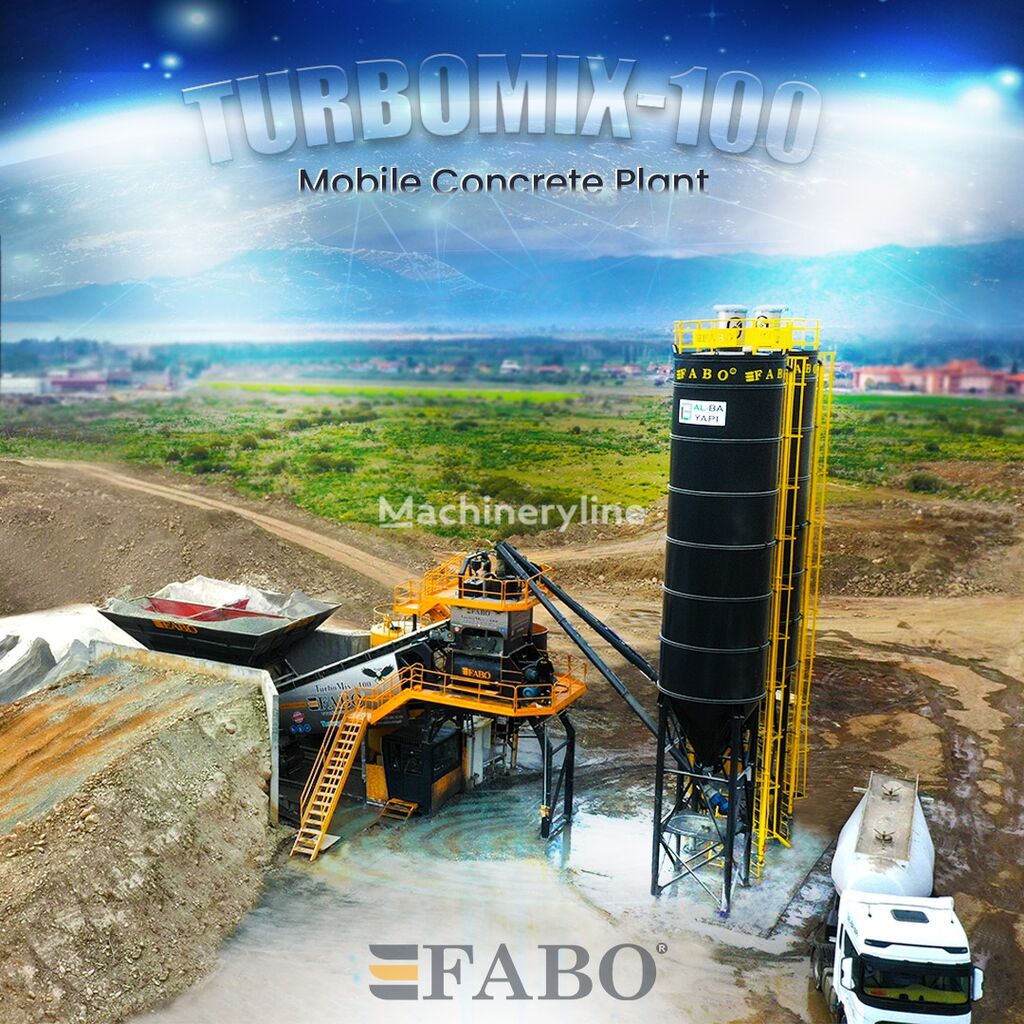 新しいFABO TURBOMIX-100 Ceriya Mobilnyh betonnyh ustanovok コンクリートプラント