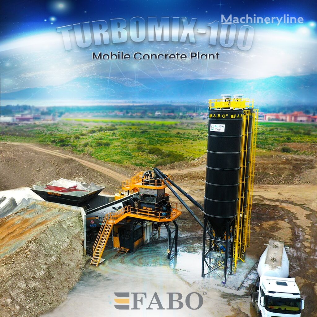 新しいFABO TURBOMIX-100 Mobile Concrete Batching Plant コンクリートプラント