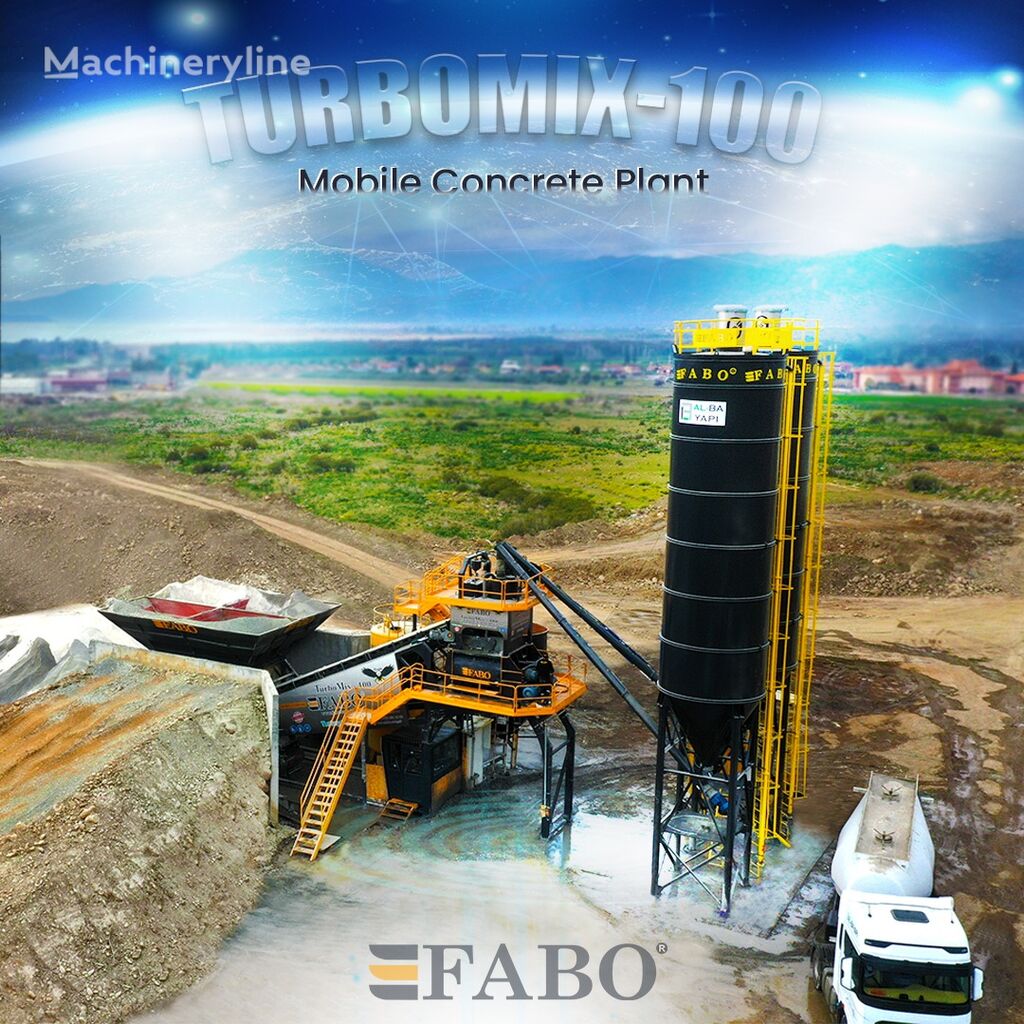 新しいFABO TURBOMIX-100 Mobile Concrete Batching Plant コンクリートプラント