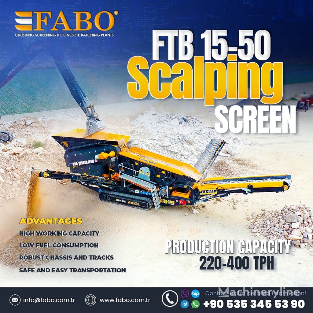 新しいFABO  FTB 15-50 CRIBLE SCALPEUR MOBILE  破砕プラント